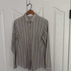 Brooks Brothers Gray and White Striped Shirt